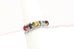 14k white gold 5 gemstone 1.11ctw braided Mother's ring band size 7.75 3.15g