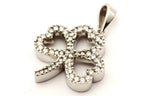 14k white gold 0.30ctw round brilliant diamond shamrock clover pendant 2.7g new