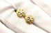 14k yellow gold 10mm sand dollar stud earrings estate 1.49g pierced butterfly