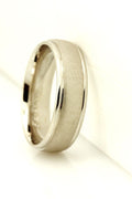 14k white gold 6.5mm wedding band size 9.5 comfort fit ring satin 7.71g NEW