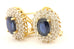 14k yellow gold 3ctw blue sapphire 1ctw diamond halo earrings 5.99g vintage