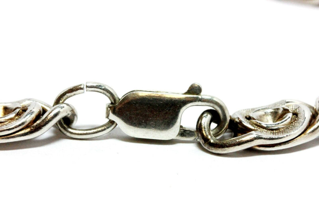 925 sterling silver 8 inch 8mm florentine rosette chain bracelet lobster 23.81g