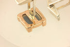 10k rose gold cuff links titanium white quartz druzy 925 sterling silver backs