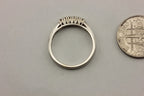 14k white gold .12ctw 6 round diamond 4 prong set wedding band ring sz 6.25 NEW