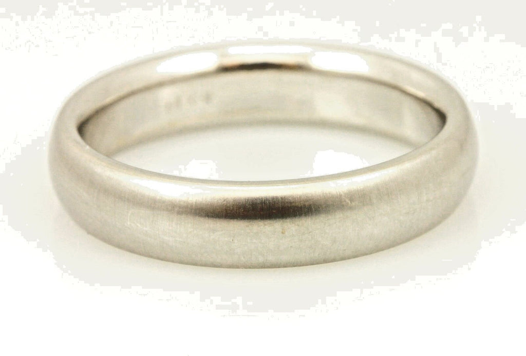 14k white gold Men's 5mm size 10 satin finish domed wedding band ring 8.16g NEW