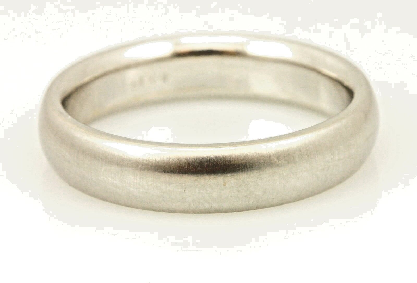 14k white gold Men's 5mm size 10 satin finish domed wedding band ring 8.16g NEW