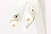 14k white gold 0.03ctw diamond 7.75mm oval freshwater pearl stud earrings 4.5g