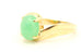 14k yellow gold 9x7mm oval green chrysoprase swirl band ring size 6 4.41g estate