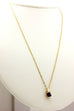 Italy 14k yellow gold twist curb chain amethyst diamond slide pendant necklace