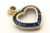 10k yellow gold 1.11ctw blue sapphire heart pendant 1 inch 2.94g vintage estate