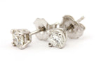 14k white gold 3.9mm 0.45ctw round diamond solitaire stud earrings 0.79g estate