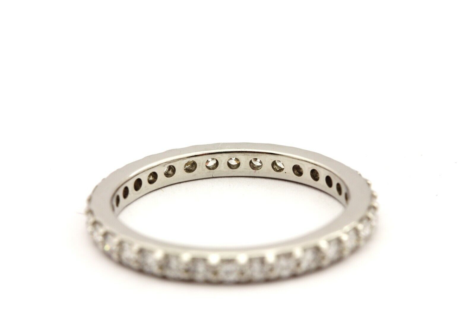 Platinum .60ctw round white diamond eternity wedding band size 6 ring NEW