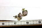 costume fashion rose quartz CZ stud halo earrings new 3.5g
