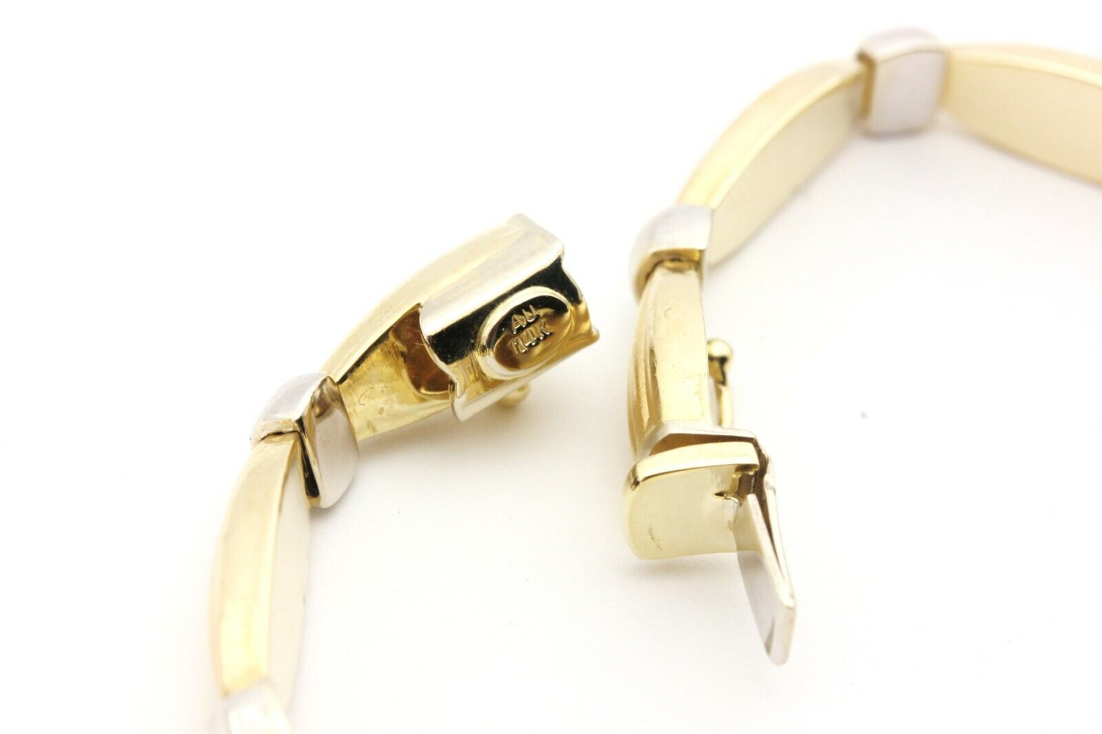 14k two tone gold 7.25 inch 5.85mm bracelet vintage 10.40g estate AAURA