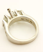 FINER J Platinum diamond semimount engagement ring size 6 9.9g estate