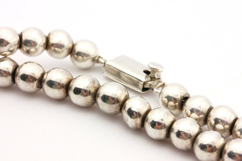 HOB MEXICO 925 sterling silver bead necklace chain 18 inch 8mm