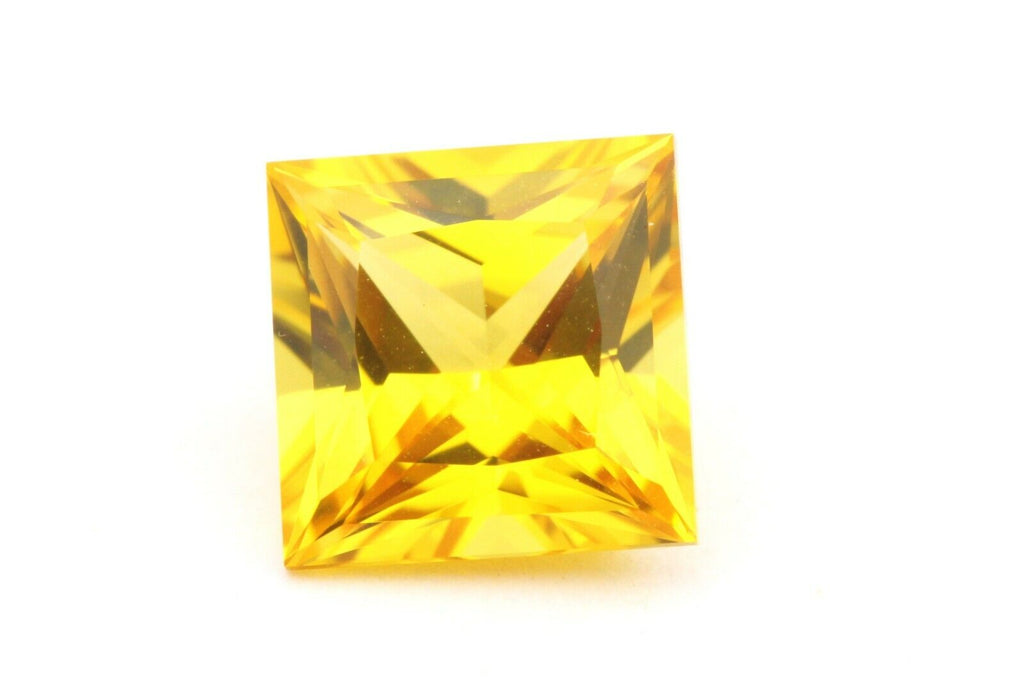 Chatham lab created yellow sapphire 2.13ct 7.0mm princess loose gemstone new