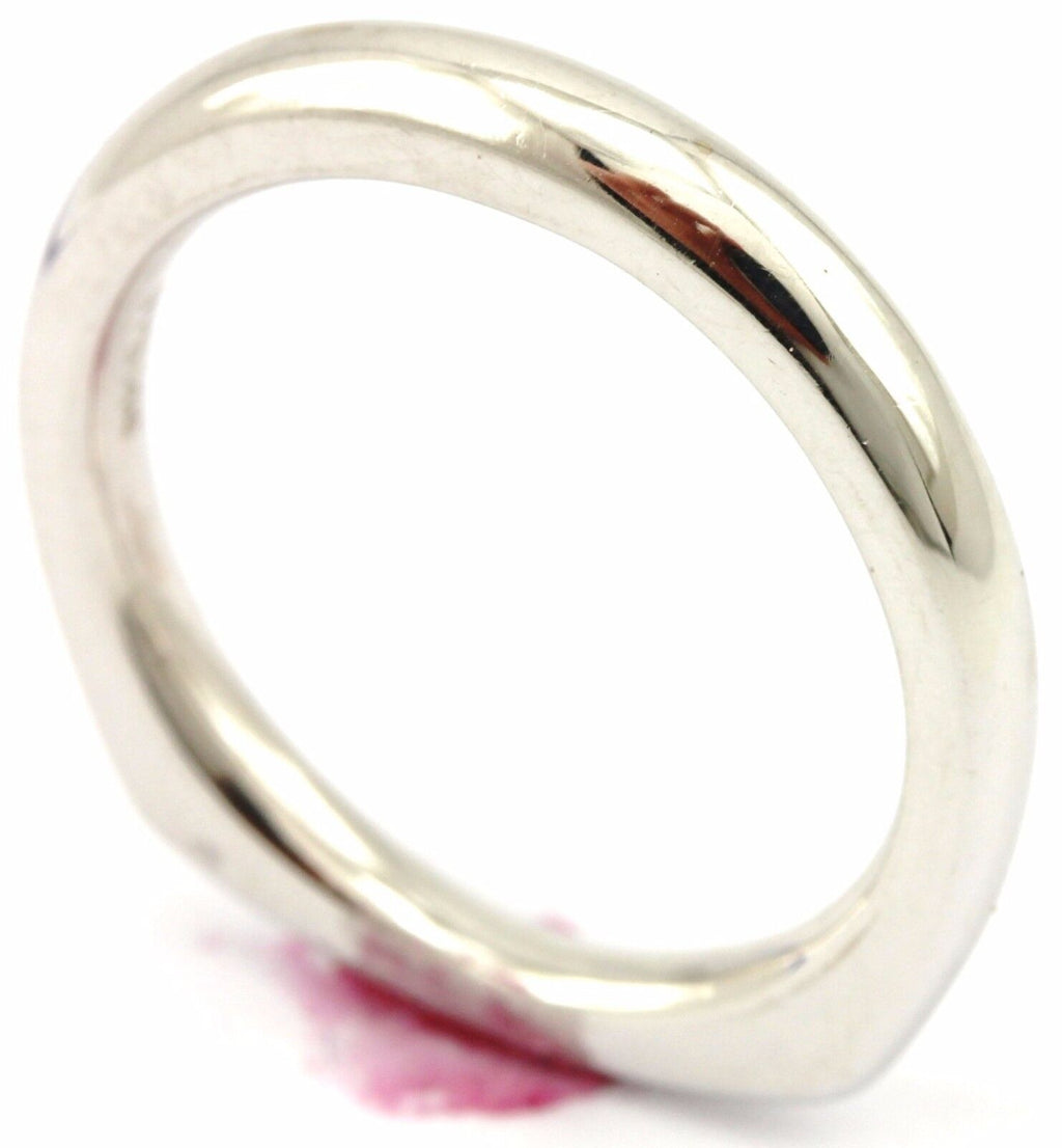 Women's 14k white gold size 7 square bottom wedding band 3.3mm comfort ring 4.95grams