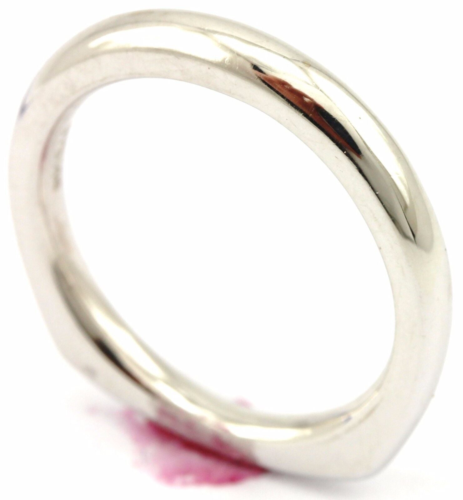 Women's 14k white gold size 7 square bottom wedding band 3.3mm comfort ring 4.95grams