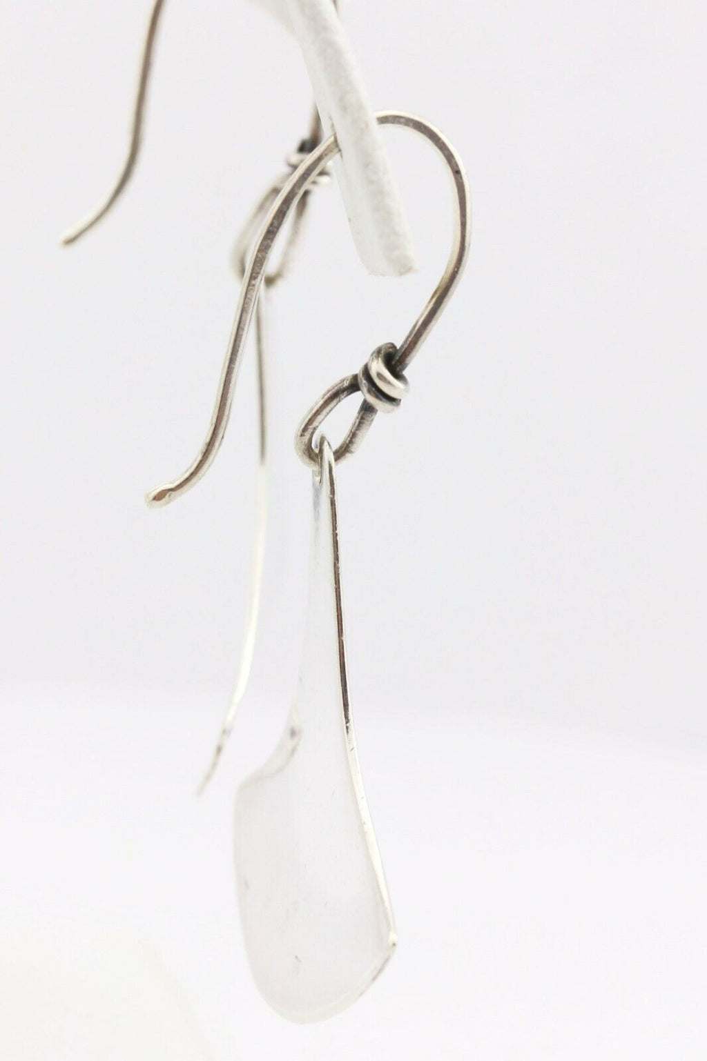 sterling silver drop dangle hook earrings 1.5 inch estate vintage 4.42g