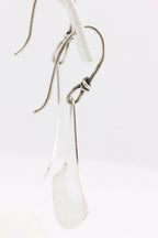 sterling silver drop dangle hook earrings 1.5 inch estate vintage 4.42g