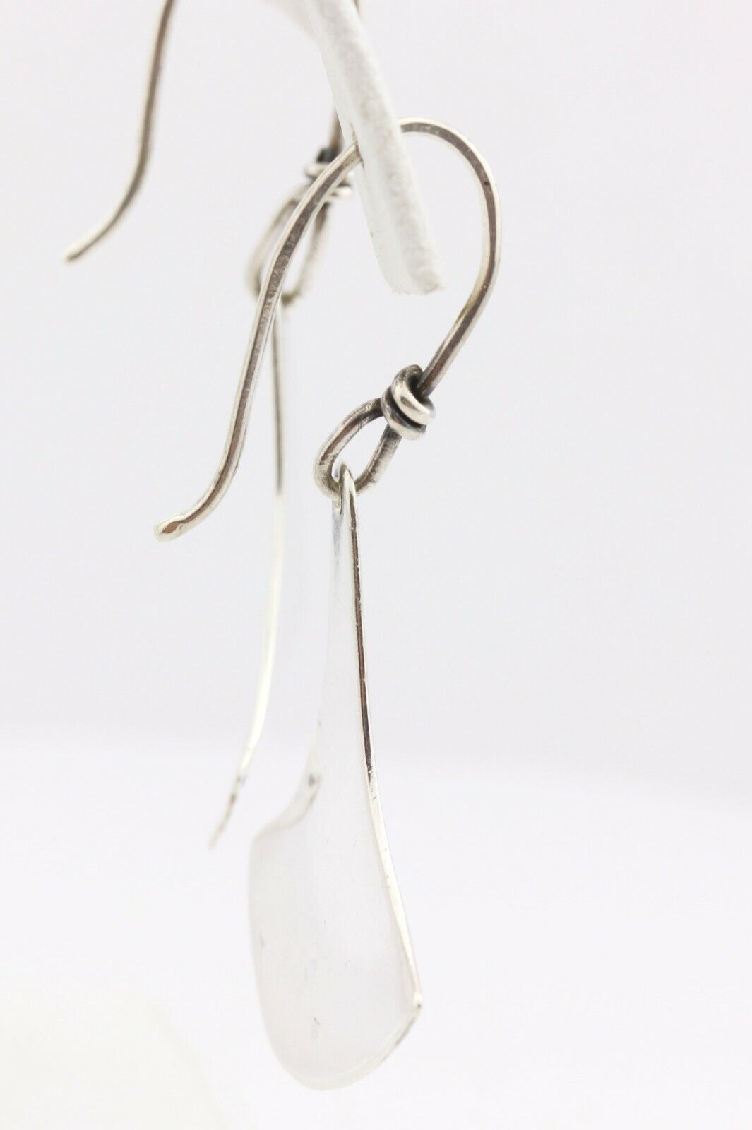 sterling silver drop dangle hook earrings 1.5 inch estate vintage 4.42g