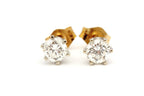 14k white gold 0.46ctw round 4mm diamond stud earrings J I1 0.71g six prong