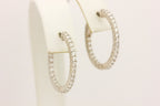 14k white gold 0.97ctw diamond inside outside hoop earrings 1 inch 5.02g new