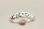 Platinum .36ctw round white diamond notched tracer wedding band ring sz 6.5