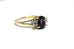 14k yellow gold 8x6mm purple amethyst 0.25ctw round diamond ring estate 2.2g