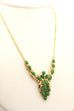 jadeite diamond 14k yellow gold pendant necklace 18k figaro chain 15 inch 10.31g