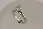 Platinum 1ct 6.5mm round solitaire engagement ring setting criss cross twist NEW