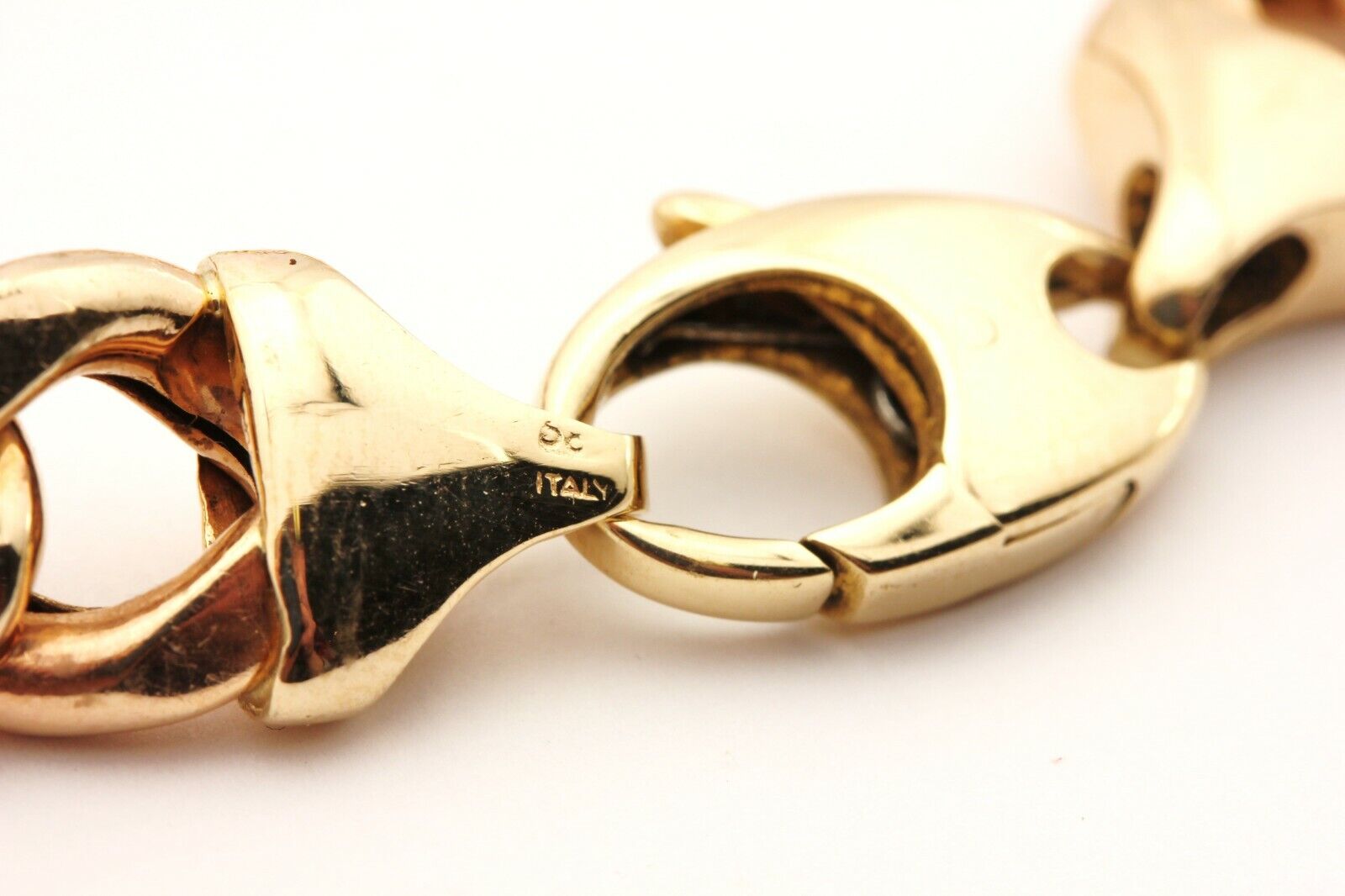 14k yellow gold 7.5 inch 10.8mm hollow curb chain bracelet 24.38g estate vintage