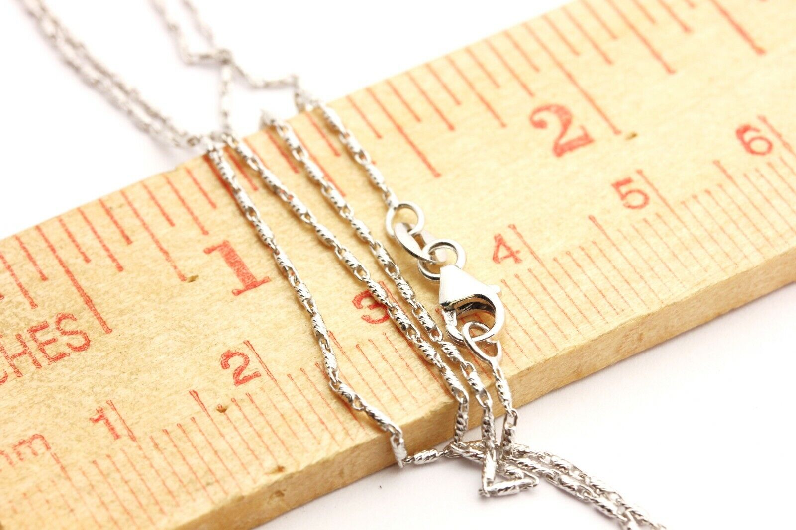 14k white gold diamond cut razo chain necklace 18 inch 1mm 2.56g lobster new