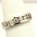 14k white gold channel.65ctw round diamond wedding band 7 stone ring size 5.5