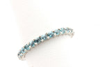 Platinum 1.42ctw blue zircon anniversary eternity wedding band sz 5.75 ring NEW