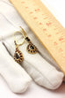 14k yellow gold 2.50ctw red almandine garnet drop dangle earrings 1.5 inch 3.99g