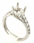 Platinum diamond cathedral engagement ring semi mount criss cross 1ct center NEW