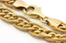 ITALY 585 14k yellow gold braided curb chain bracelet lobster 7 inch 6.5mm 5.97g