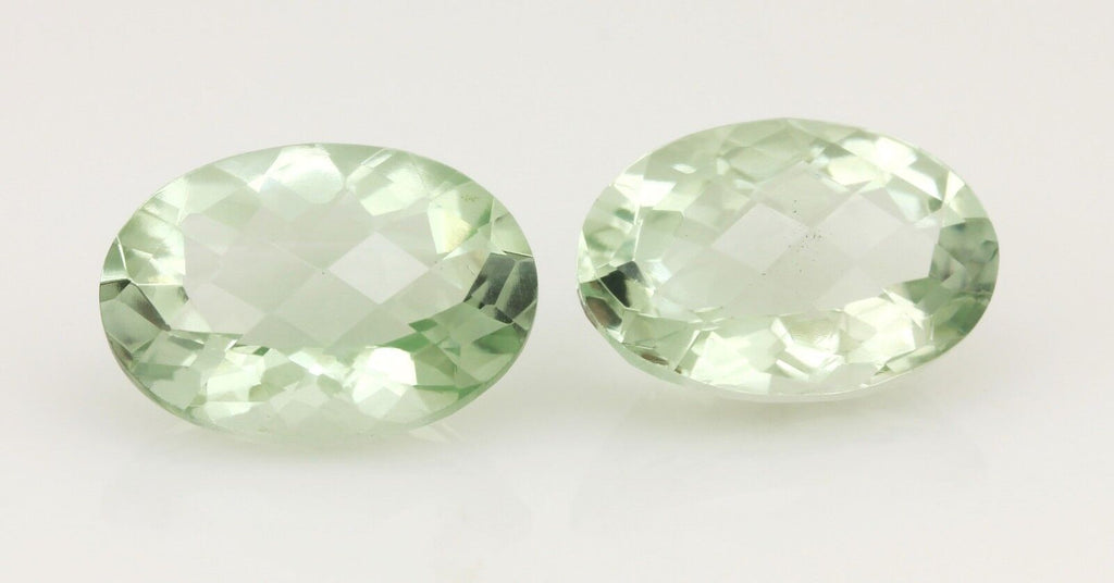 14x10mm oval green amethyst 10.54ctw matched pair (2pcs) loose gemstones new