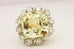 platinum 18k yellow gold GIA 40ct sapphire 6ctw diamond ring size 7.5 vintage