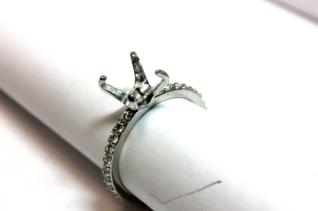 platinum engagement ring semimount 0.54ctw round diamond size 6.5 estate 4.83g