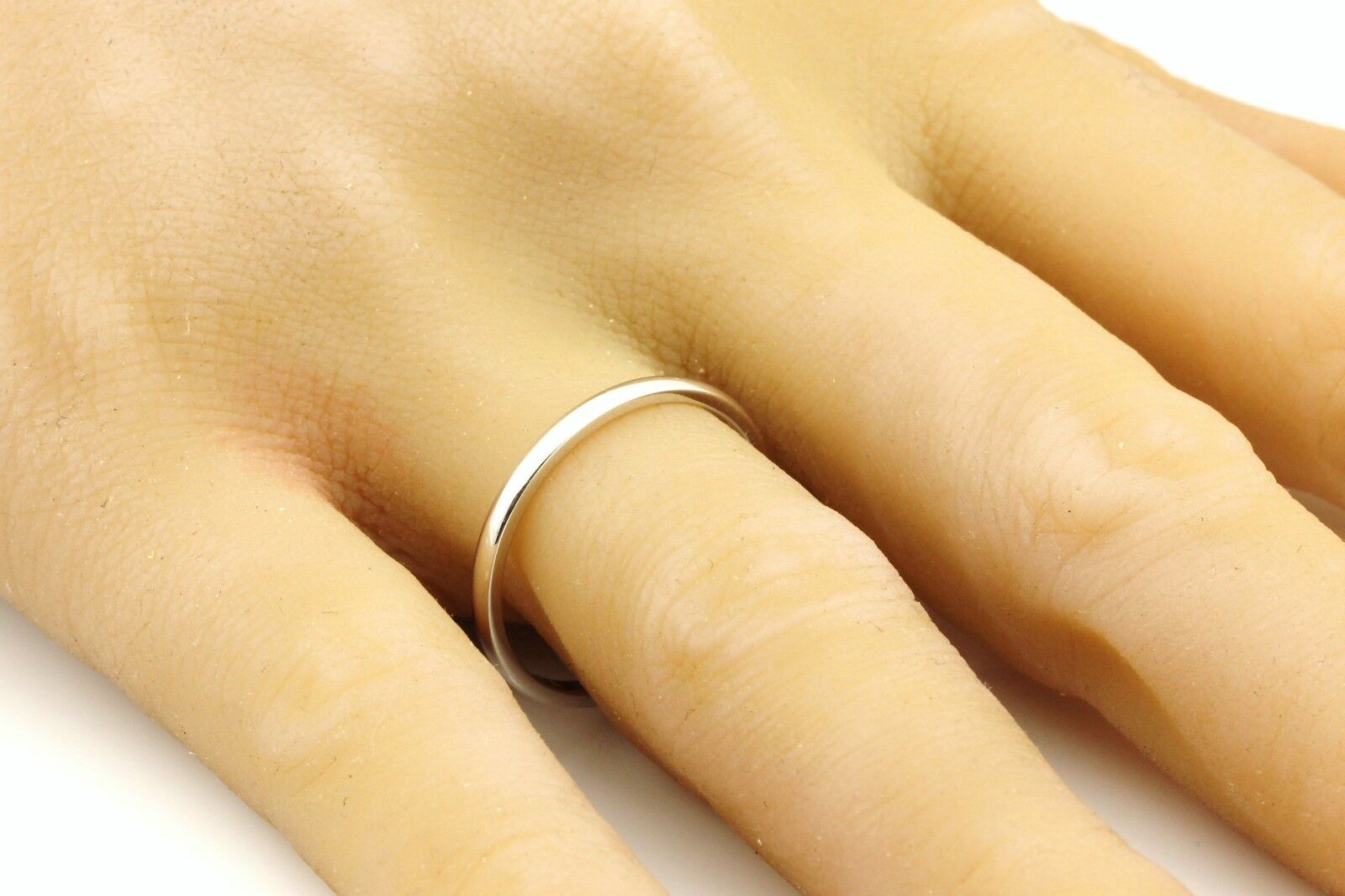 14k white gold 2mm domed size 10.75 wedding band ring NEW 2.28g regular fit