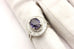 14k white gold GIA purple sapphire diamond halo ballerina ring size 6 5.3g