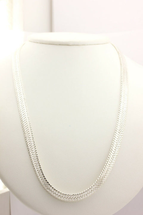 Napier 20 inch 7mm silver tone costume fashion herringbone chain necklace 31.7g