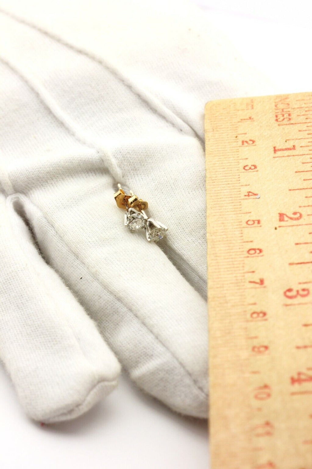 14k white gold 0.46ctw round 4mm diamond stud earrings J I1 0.71g six prong