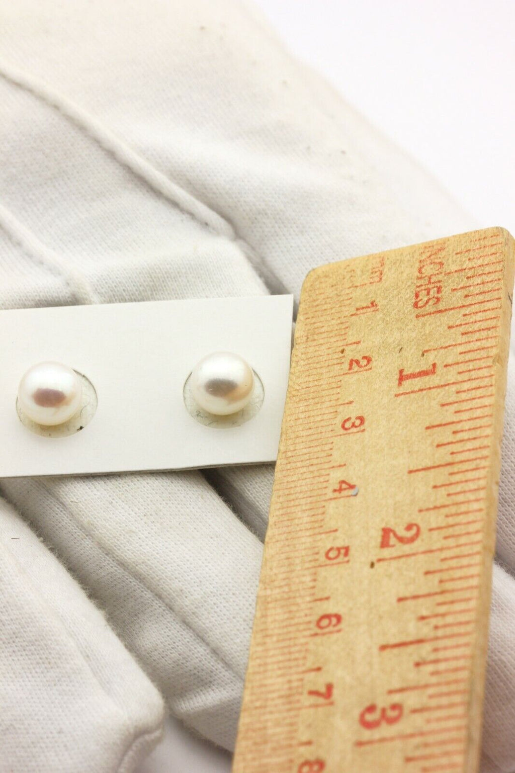 matched pair Japanese Akoya pearls 8.10-8.15mm round white clean half drilled