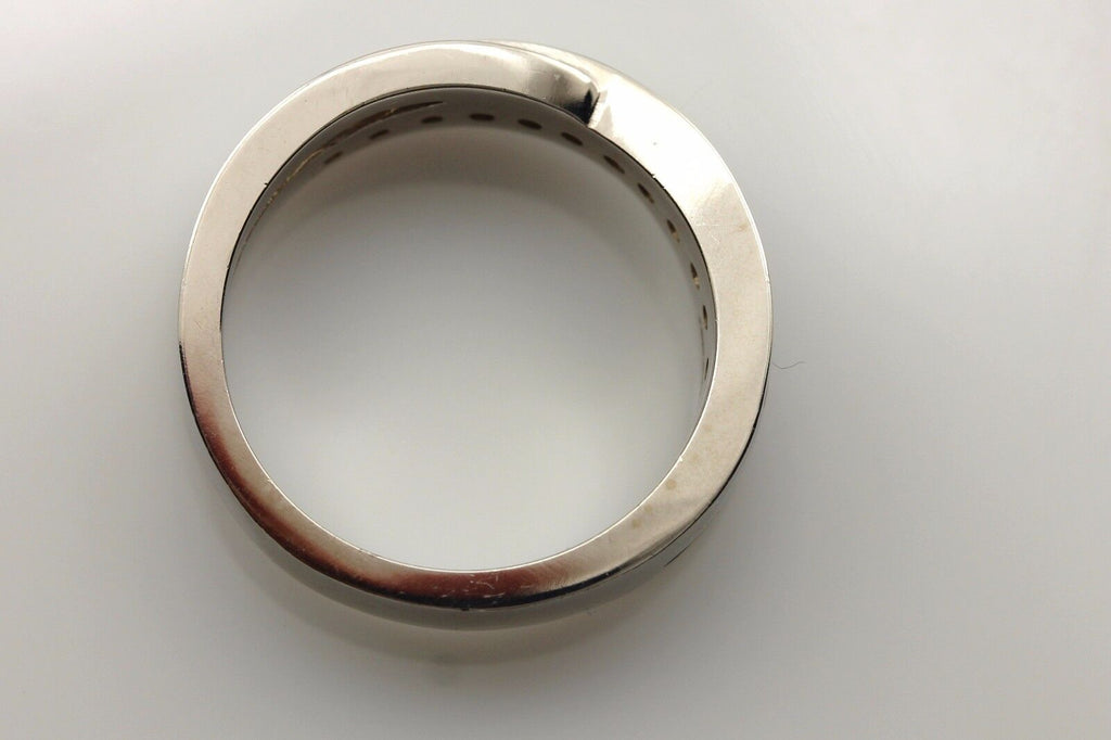 14k white gold 0.7 ctw princess diamond wedding band twist ring size 9 NEW 8.47g