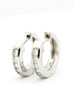 14k white gold 0.28ctw round natural diamond huggie earrings snap closure 4.12g