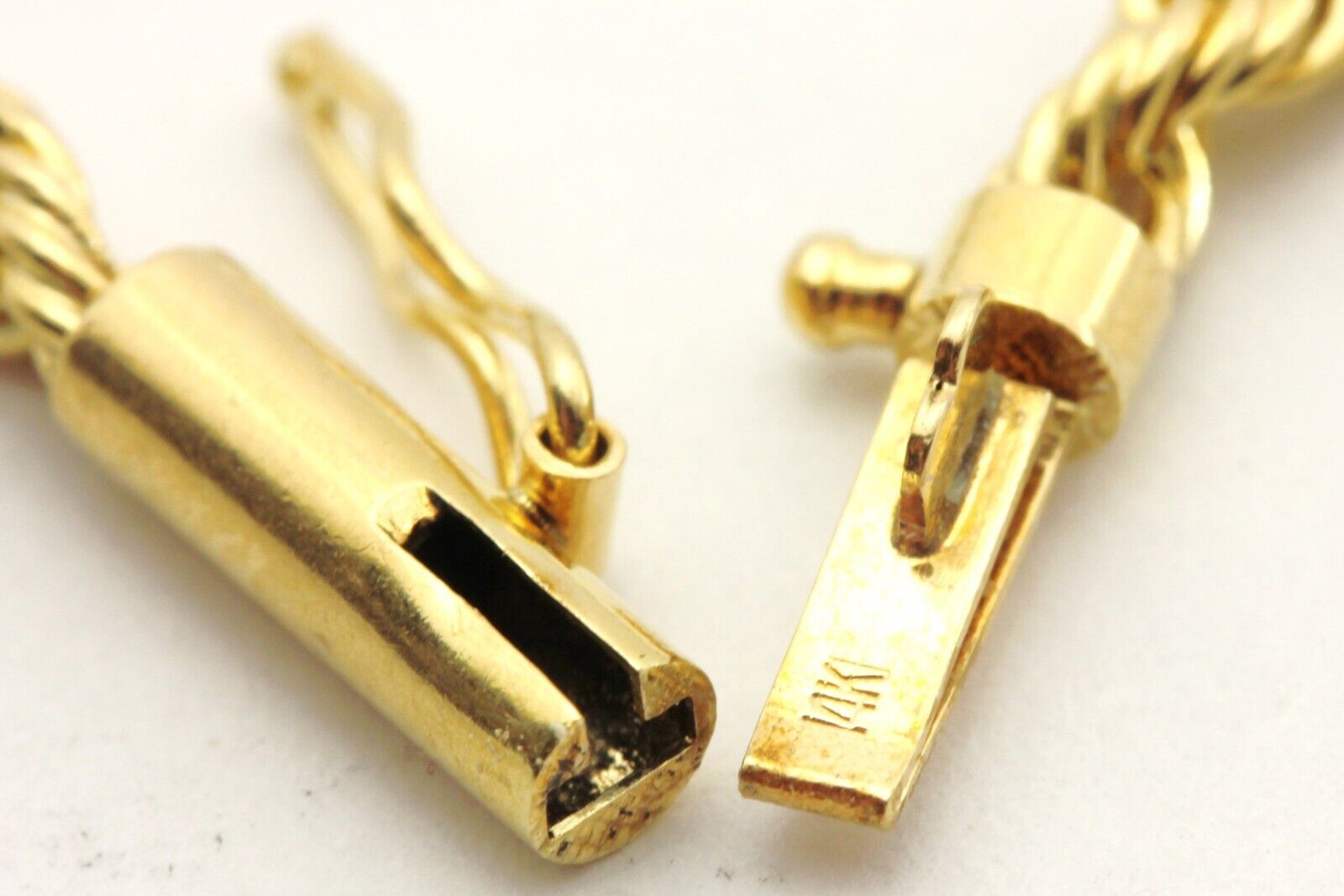 14k yellow gold rope chain necklace tab clasp 20 inch 3mm 16.81g vintage estate